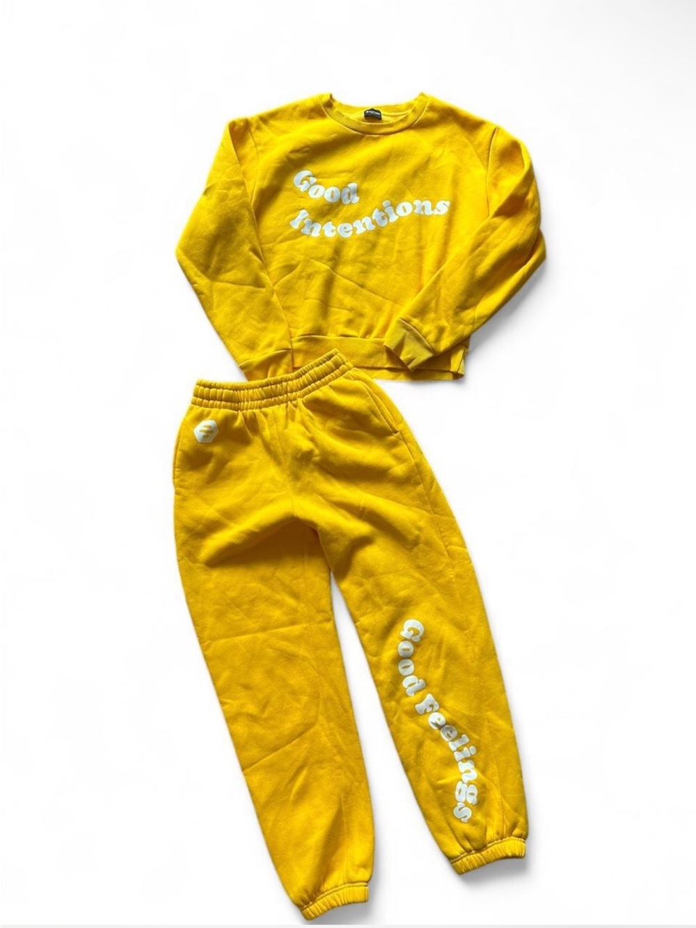 Good Intentions Yellow Sweatshirt & Sweatpants Set